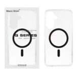 قاب اورجینال Magic Mask پشت سخت شفاف MagSafe دور ژله ای Samsung Galaxy A57 - مشکی (پک دار)