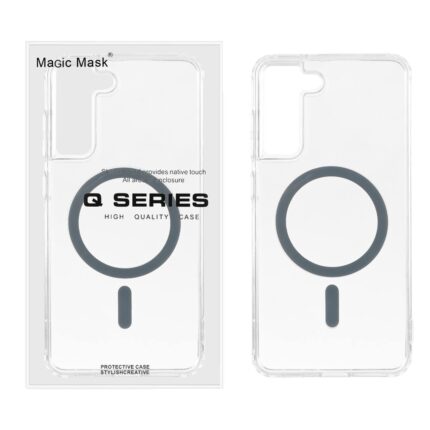 قاب اورجینال Magic Mask پشت سخت شفاف MagSafe دور ژله ای Samsung Galaxy S21 FE - خاکستری (پک دار)