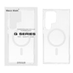 قاب اورجینال Magic Mask پشت سخت شفاف MagSafe دور ژله ای Samsung Galaxy S24 Ultra - سفید (پک دار)