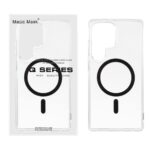 قاب اورجینال Magic Mask پشت سخت شفاف MagSafe دور ژله ای Samsung Galaxy S25 Ultra - مشکی (پک دار)