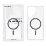 قاب اورجینال Magic Mask پشت سخت شفاف MagSafe دور ژله ای Samsung Galaxy S25 Ultra - خاکستری (پک دار)