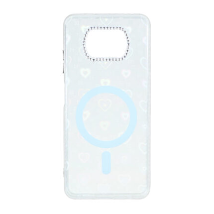 قاب قلبی هولوگرامی طرح مگ سیف نگین دار Xiaomi Poco X3 / Poco X3 Pro / Poco X3 NFC - آبی