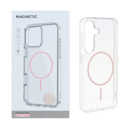 قاب اورجینال Magnetic دور ژله ای MagSafe مدل Samsung Galaxy A57 - صورتی (پک دار)