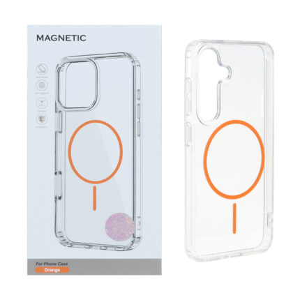 قاب اورجینال Magnetic دور ژله ای MagSafe مدل Samsung Galaxy A57 - نارنجی (پک دار)
