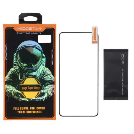 محافظ صفحه نمایش شیشه ای خم فول چسب Full Cover Hicostar مدل Xiaomi Redmi Note 15 Pro 4G (پک دار)