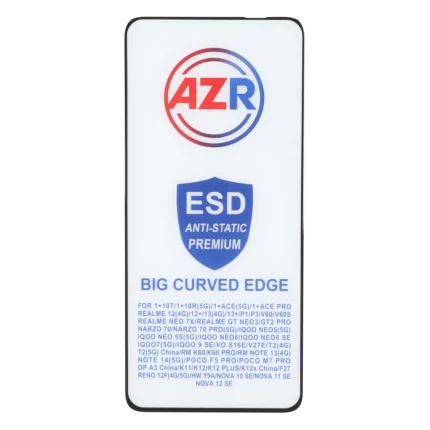 محافظ صفحه نمایش شیشه ای AZR - Big curved ESD Anti Static مدل Xiaomi Redmi Note 13 4G / Poco M7 Pro 5G