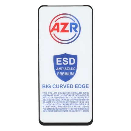 محافظ صفحه نمایش شیشه ای AZR - Big curved ESD Anti Static مدل Samsung Galaxy A11 / M11 / Redmi Note 9 / Note 9t / Mi 11 lite / Mi 12 lite / Realme 7 / Realme 9