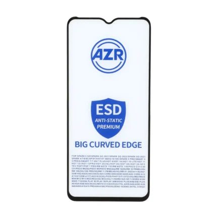 محافظ صفحه نمایش شیشه ای AZR - Big curved ESD Anti Static مدل Samsung Galaxy A12 / A02 / A02S / A03 / A03S / A03 Core / A04 / A04S / A04E / A13 / A23 / A32 5G / M02 / M04 / M12 / M13 / M23 / M33 /F13 / A1 Plus / A2 Plus / M4 /