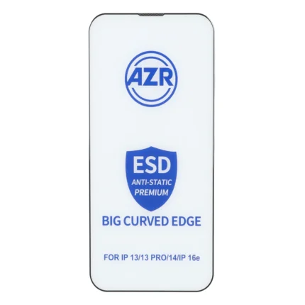 محافظ صفحه نمایش شیشه ای AZR - Big curved ESD Anti Static مدل Apple iPhone 13 / iPhone 13 Pro / iPhone 14 / 16e