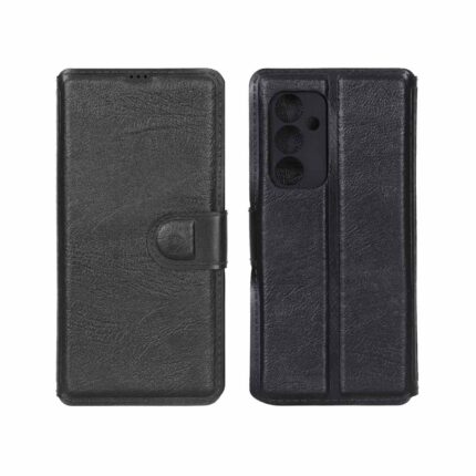 کیف موبایل چرمی مگنتی محافظ لنزدار Samsung Galaxy S23 FE - مشکی