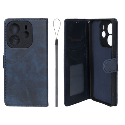 کیف موبایل مگنتی درجه یک داخل خز MNC Plus مدل Xiaomi Redmi Note 14 4G - سرمه ای