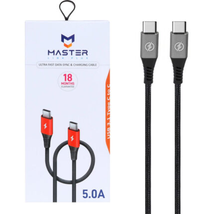کابل شارژ فست MASTER Type-C to Type-C مدل ETM 002 - مشکی خاکستری