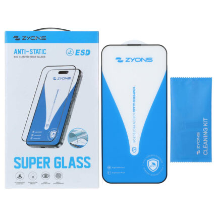 محافظ صفحه نمایش شیشه ای Full Cover ESD Anti Static - Zyons SG مدل Apple iPhone 14 Pro Max (پک دار)
