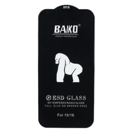 محافظ صفحه نمایش شیشه ای Anti Static - ESD Baiko مدل Apple iPhone 16 / iPhone 15 / iPhone 14 Pro