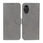 کیف چرمی موبایل مگنتی محافظ لنزدار KRF مدل Xiaomi Poco M5 - طوسی