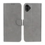 کیف چرمی موبایل مگنتی محافظ لنزدار KRF مدل Samsung Galaxy A04 / M13 5G - طوسی