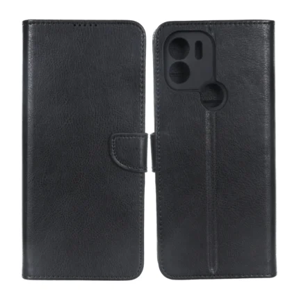 کیف چرمی موبایل مگنتی محافظ لنزدار KRF مدل Xiaomi Redmi A1 Plus / Redmi A2 Plus - مشکی