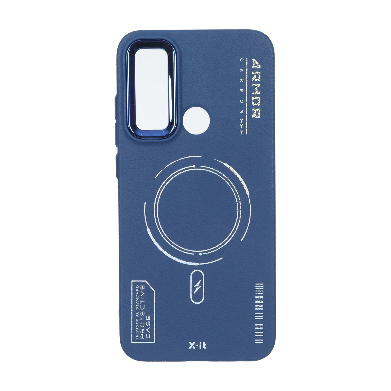 4600482 قاب Armor لنز متال Texture طرح مگ سیف Xiaomi Redmi Note 8 - سرمه ای - تصویر 1