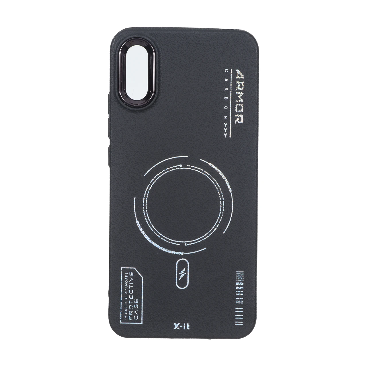 4600496 قاب Armor لنز متال Texture طرح مگ سیف Xiaomi Redmi 9A / Redmi 9A Sport / Redmi 9AT - مشکی - تصویر 1