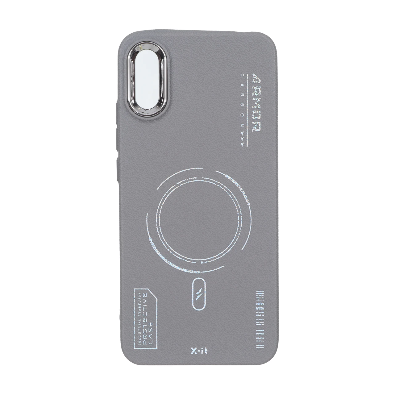 4600500 قاب Armor لنز متال Texture طرح مگ سیف Xiaomi Redmi 9A / Redmi 9A Sport / Redmi 9AT - خاکستری - تصویر 1