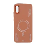 قاب Armor لنز متال Texture طرح مگ سیف Xiaomi Redmi 9A / Redmi 9A Sport / Redmi 9AT - قهوه ای