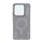 قاب Armor لنز متال Texture طرح مگ سیف Xiaomi Poco M7 Pro 5G - خاکستری