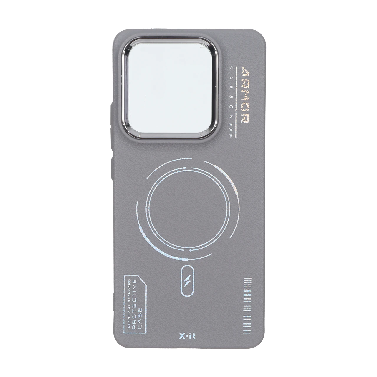 4600580 قاب Armor لنز متال Texture طرح مگ سیف Xiaomi Poco M7 Pro 5G - خاکستری - تصویر 1