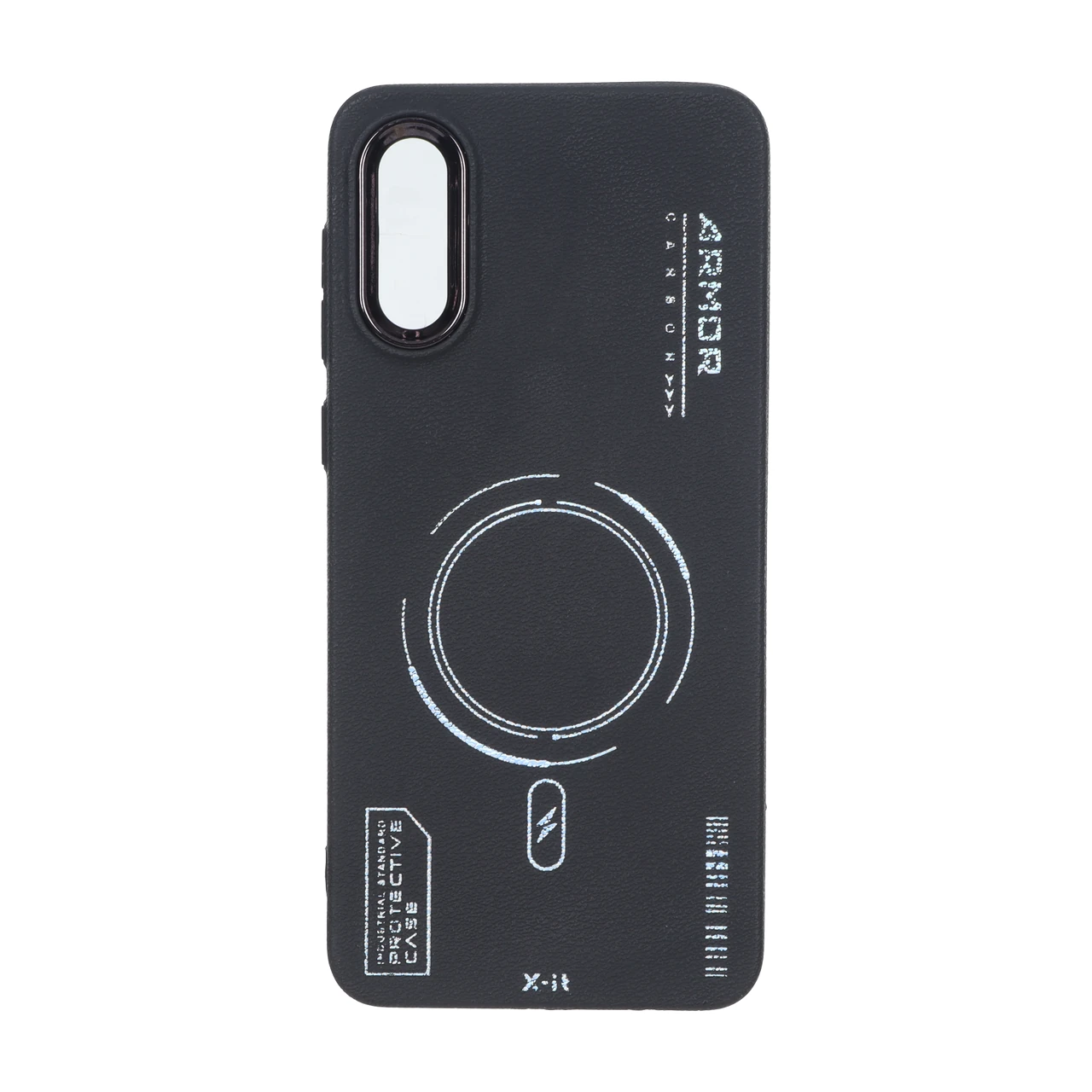 4600720 قاب Armor لنز متال Texture طرح مگ سیف Samsung Galaxy A02 / M02 - مشکی - تصویر 1