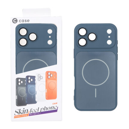 قاب C Case سیلیکونی PVD MagSafe محافظ لنز گلس دار Apple iPhone 17 Pro Max - سرمه ای (پک دار) - VIN