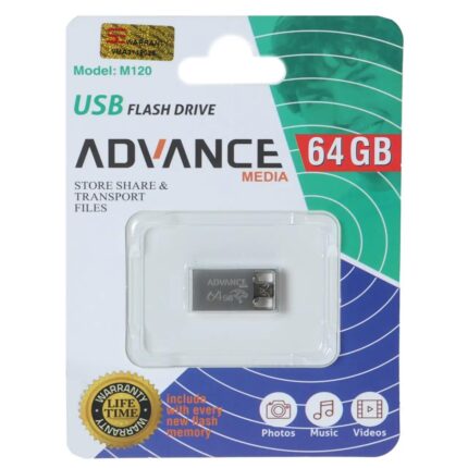 فلش مموری Advance Media مدل M120 USB2.0 ظرفیت 64GB - نقره ای