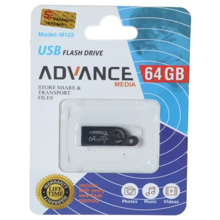 فلش مموری Advance Media مدل M122 USB2.0 ظرفیت 64GB - مشکی