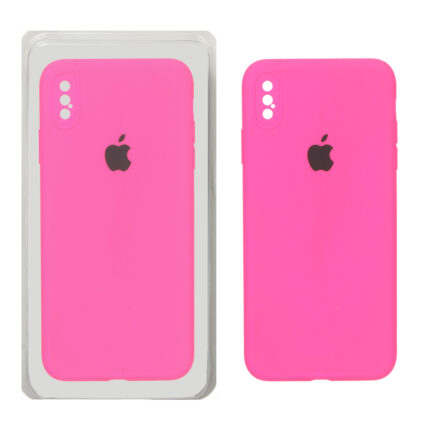 قاب سیلیکونی پاک کنی محافظ لنزدار اورجینال Apple iPhone X Max / iPhone XS Max - صورتی فانتزی (پک اصلی)