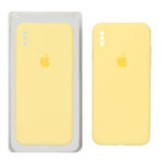 قاب سیلیکونی پاک کنی محافظ لنزدار اورجینال Apple iPhone X Max / iPhone XS Max - لیمویی (پک اصلی)