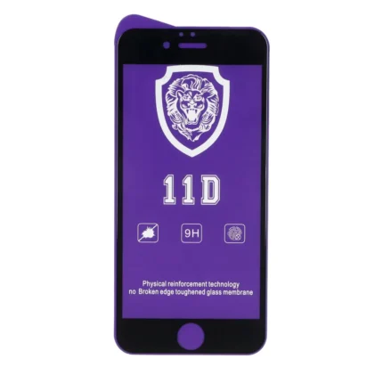 محافظ صفحه نمایش شیشه ای Full Cover Lion 11D مدل Apple iPhone 6 / iPhone 6s - مشکی