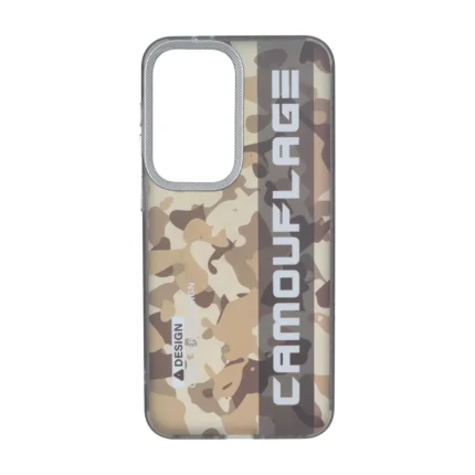 قاب Camouflage چریکی محافظ لنز کربن Samsung Galaxy A37 - قهوه ای