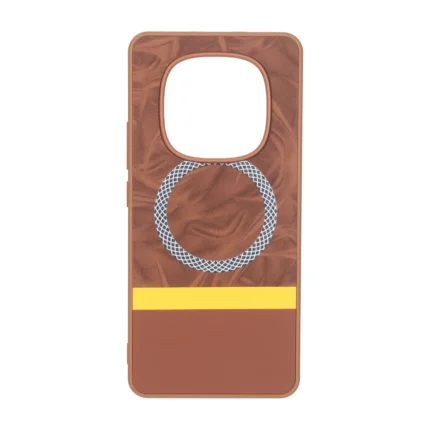 قاب جیر دو تکه طرح مگ سیف هاشور Xiaomi Redmi Note 15 / Poco M8 5G - قهوه ای روشن