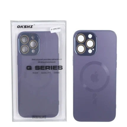 قاب اورجینال PVD MagSafe Qseries ضدخش لنز گلس دار Apple iPhone 13 Pro Max - بنفش (پک دار)