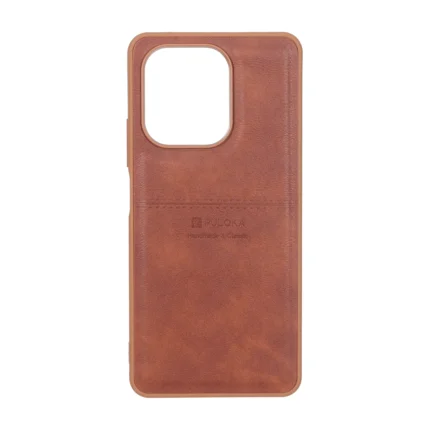 قاب طرح چرم Puloka خط دار Xiaomi Redmi Note 13 4G - قهوه ای