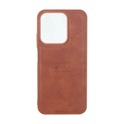 قاب طرح چرم Puloka خط دار Xiaomi Redmi 15C / Poco C85 - قهوه ای