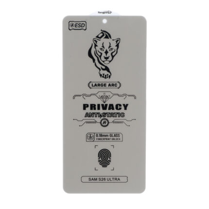 محافظ صفحه نمایش شیشه ای YongPoly 360 ESD Privacy بدون حاشیه Samsung Galaxy S26 Ultra