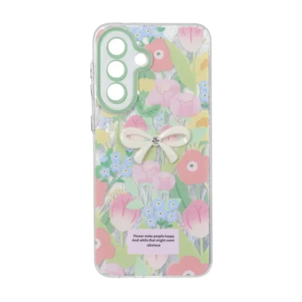 قاب اطلسی Flower پاپیون دار Samsung Galaxy A57 - طرح 125