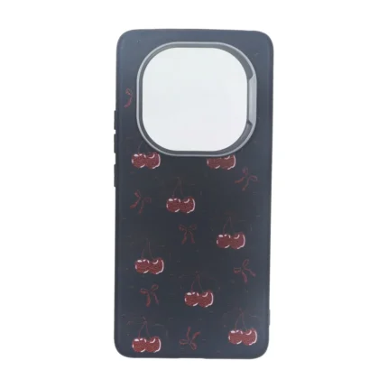 قاب Texture لنز سیلور طرح آلبالو Xiaomi Redmi Note 14 Pro 5G / Redmi Note 14 Pro Plus 5G / Poco X7 5G - سرمه ای