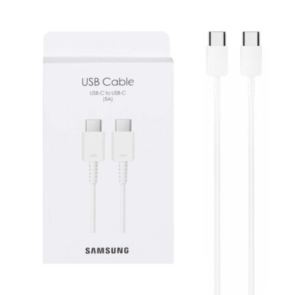 کابل شارژ Samsung Type-C to Type-C مدل S22 5A - سفید (پک دار)