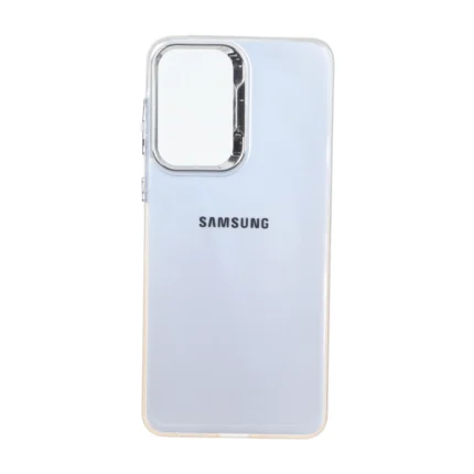 قاب SO COOL لنز متال لوگودار دور رنگی Samsung Galaxy A33 - شفاف نارنجی