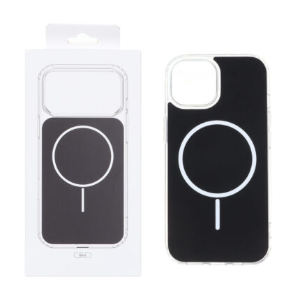 قاب پشت رنگی دور ژله ای با قابلیت شارژ MagSafe مدل Apple iPhone 15 / iPhone 14 / iPhone 13 - مشکی (پک دار)