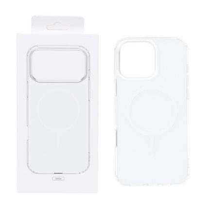 قاب پشت رنگی دور ژله ای با قابلیت شارژ MagSafe مدل Apple iPhone 15 Pro Max - سفید (پک دار)