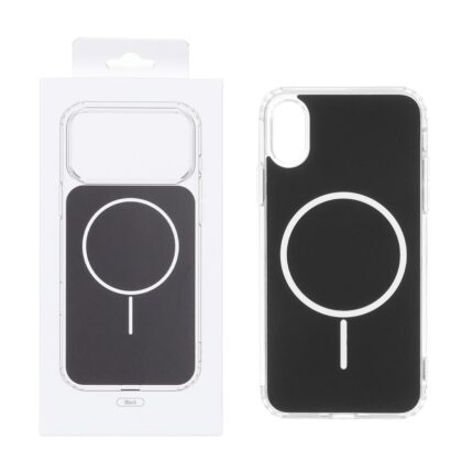 قاب پشت رنگی دور ژله ای با قابلیت شارژ MagSafe مدل Apple iPhone X / iPhone XS - مشکی (پک دار)