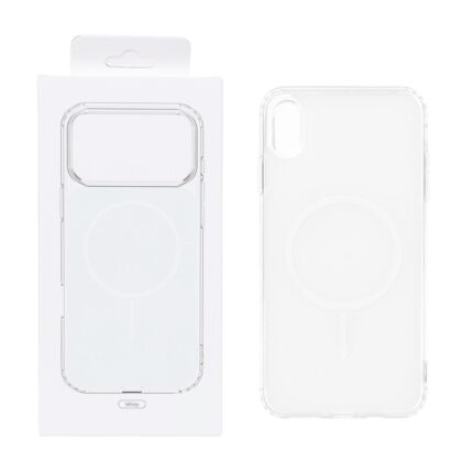قاب پشت رنگی دور ژله ای با قابلیت شارژ MagSafe مدل Apple iPhone X Max / iPhone XS Max - سفید (پک دار)