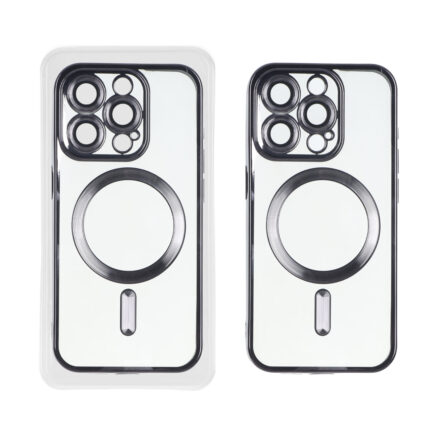 قاب اورجینال الکترواستاتیک Magsafe لنز گلس دار Apple iPhone 15 Pro - مشکی (پک دار)