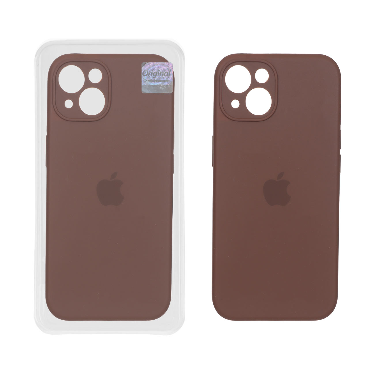 4611328 قاب سیلیکونی پاک کنی اورجینال Master Quality مدل Apple iPhone 13 / iPhone 14 - قهوه ای (پک دار) - تصویر 1